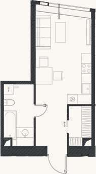 Планировка: Своб. план., 34,5 м²