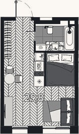 Планировка: Студия, 29,8 м²