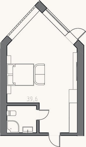 Планировка: Студия, 40 м²