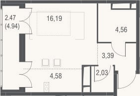 Планировка: Студия, 30,8 м²