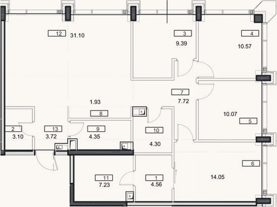 Планировка: 4+ к, 114,4 м²
