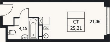 Планировка: Студия, 25,2 м²
