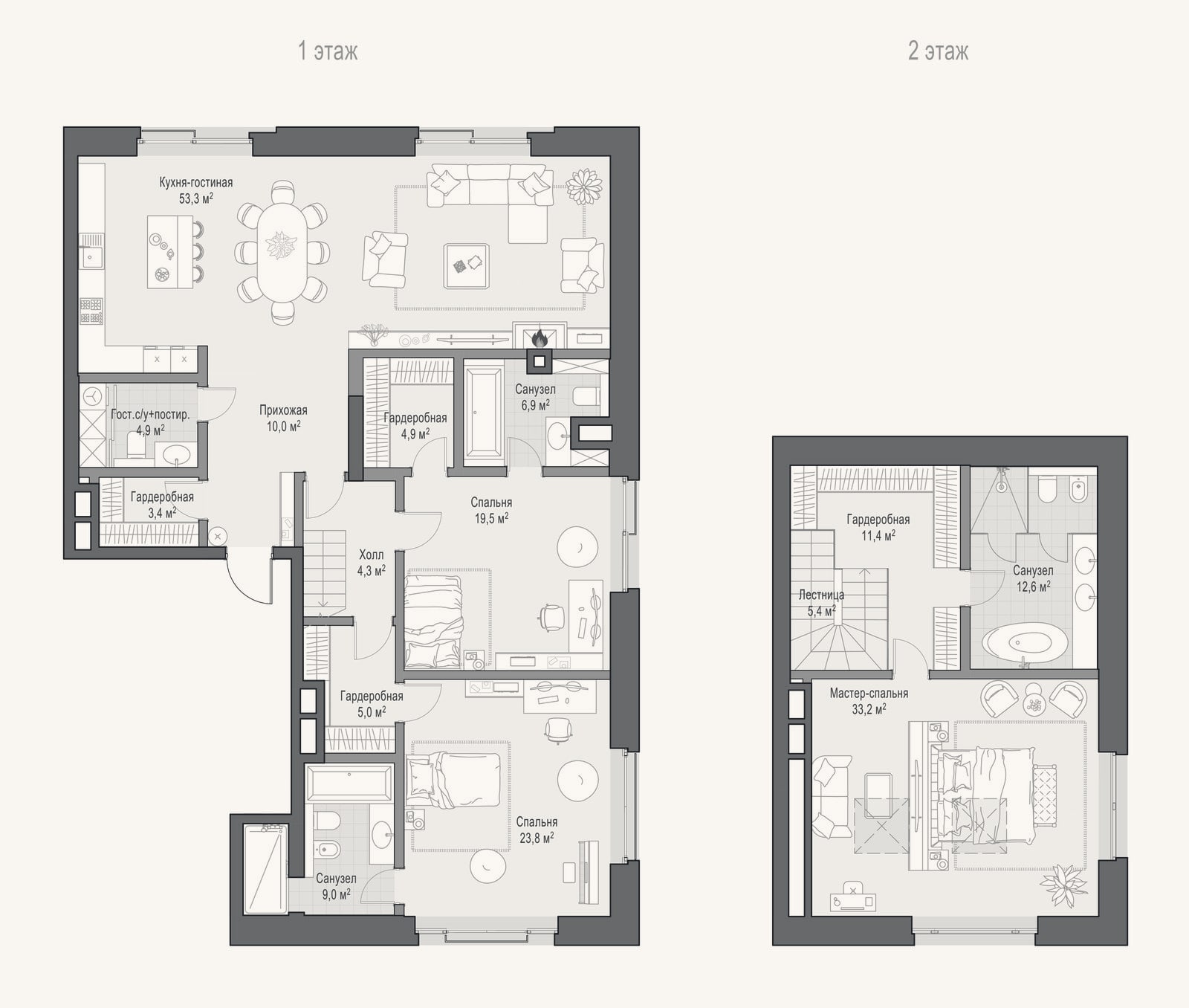 Планировка: 4+ к, 214 м²