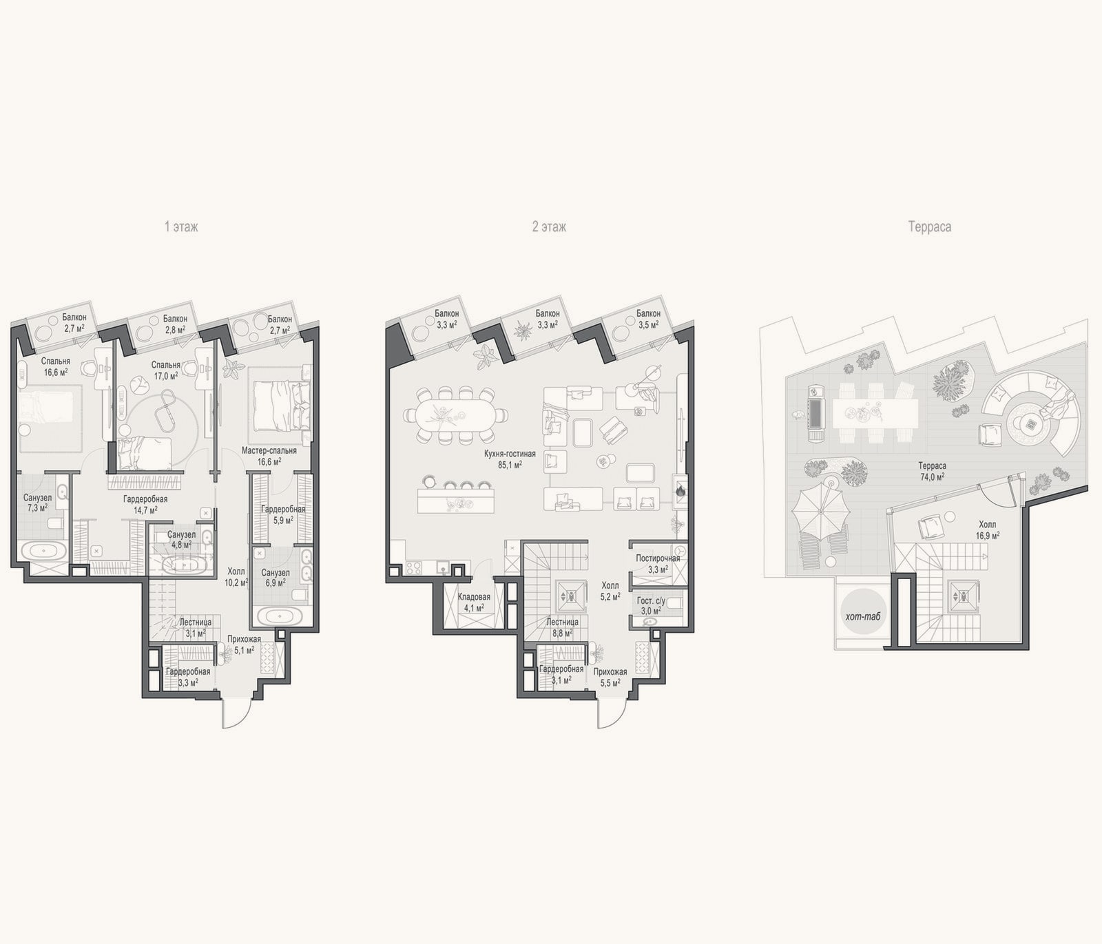 Планировка: 4+ к, 207,3 м²