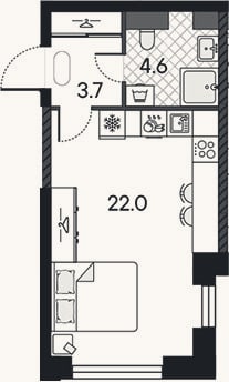 Планировка: Студия, 30,3 м²