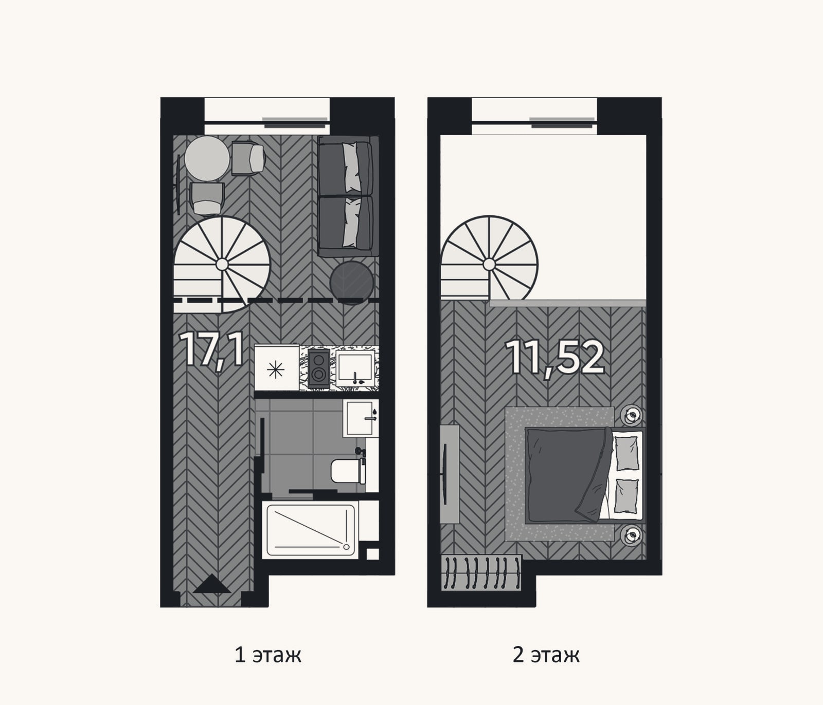 Планировка: Студия, 23,9 м²