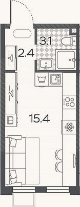 Планировка: Студия, 20,2 м²