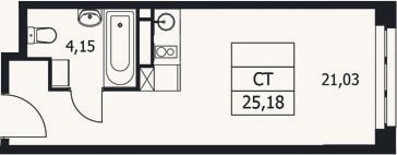Планировка: Студия, 25,2 м²