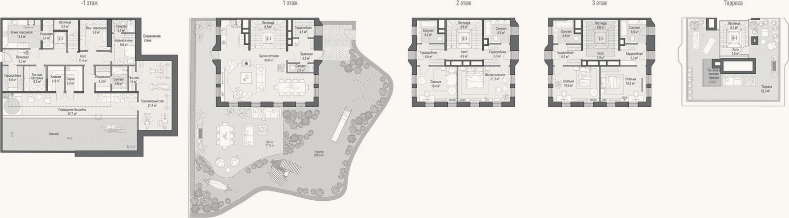 Планировка: 4+ к, 457,3 м²