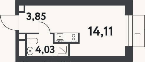 Планировка: Студия, 21,5 м²