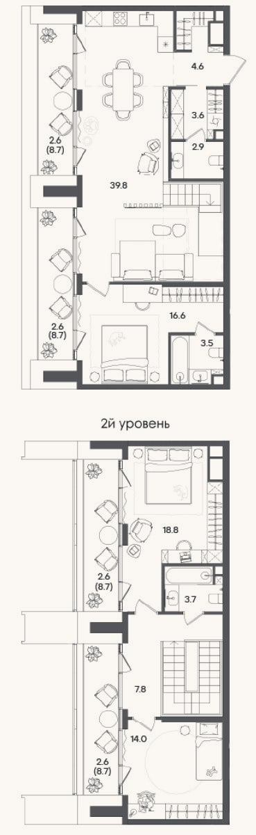 Планировка: 4+ к, 115,6 м²