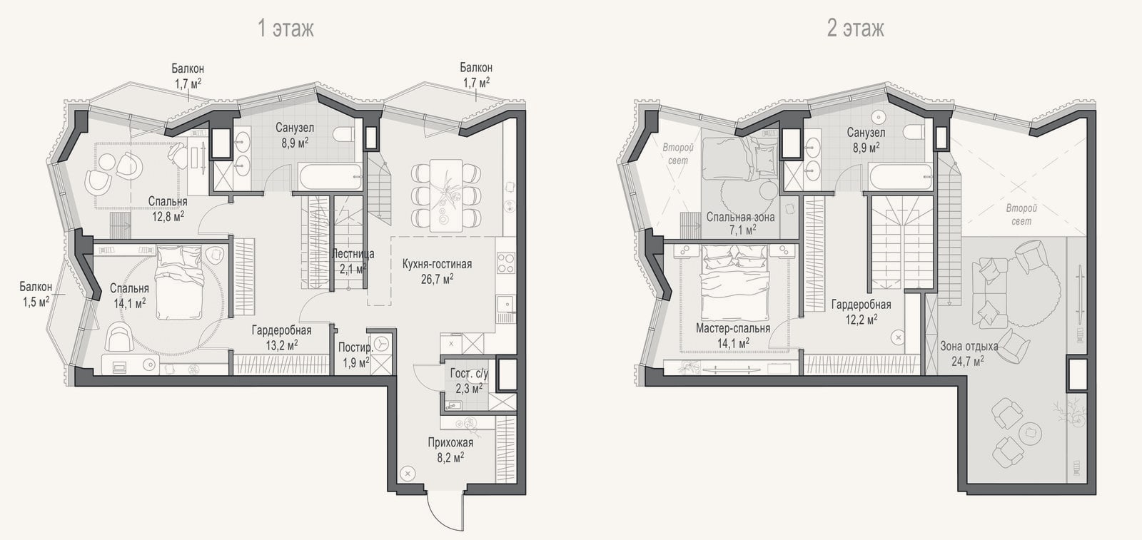 Планировка: 4+ к, 123,6 м²