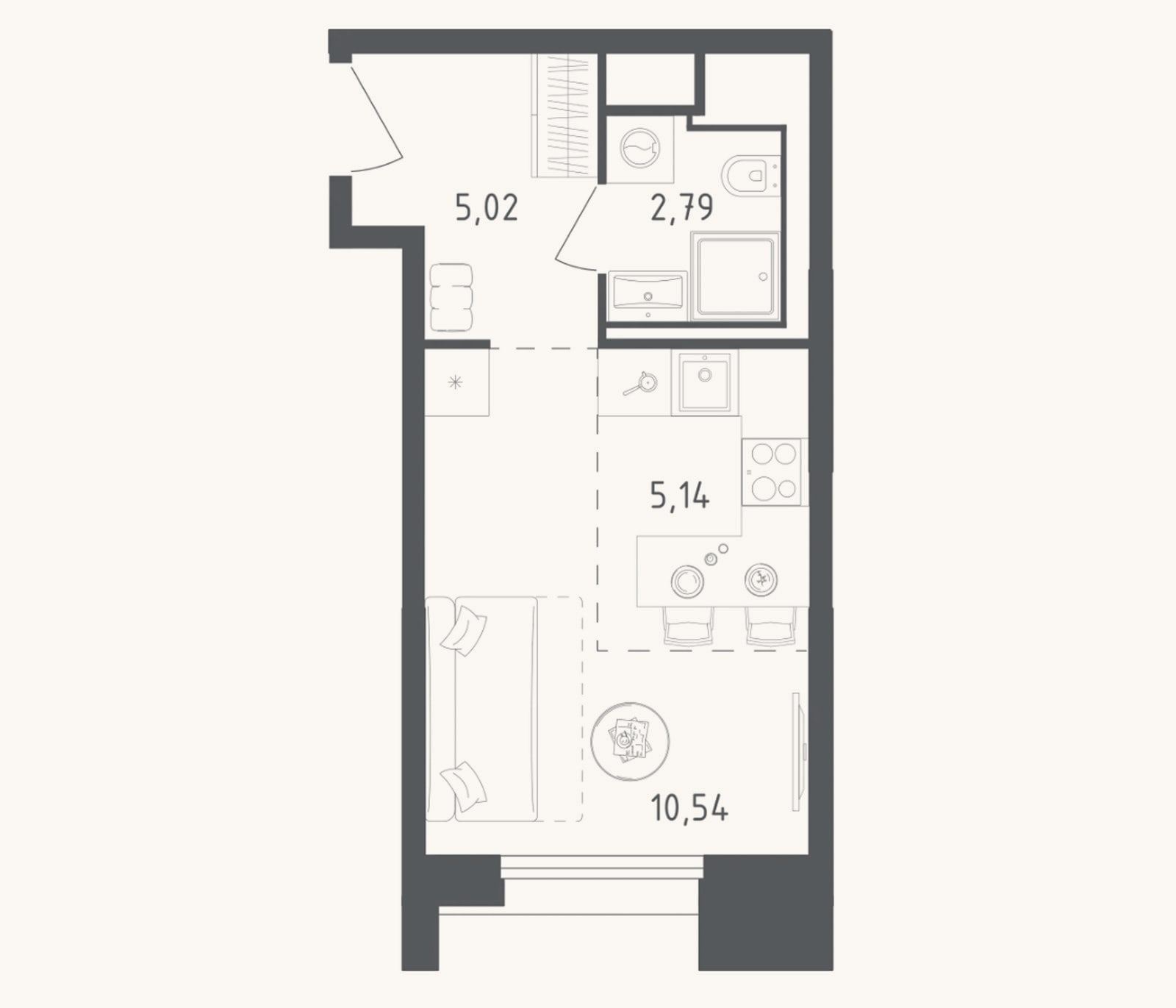 Планировка: Студия, 23,5 м²