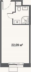 Планировка: Студия, 22,1 м²