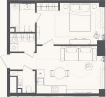 Планировка: 2-к, 47,4 м²