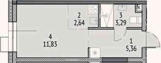 Планировка: Студия, 23,1 м²