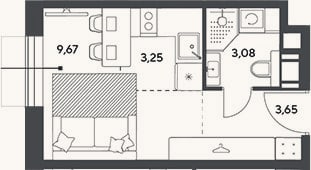 Планировка: Студия, 19,7 м²