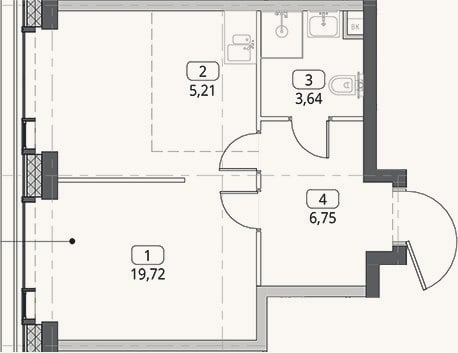 Планировка: Студия, 35,3 м²