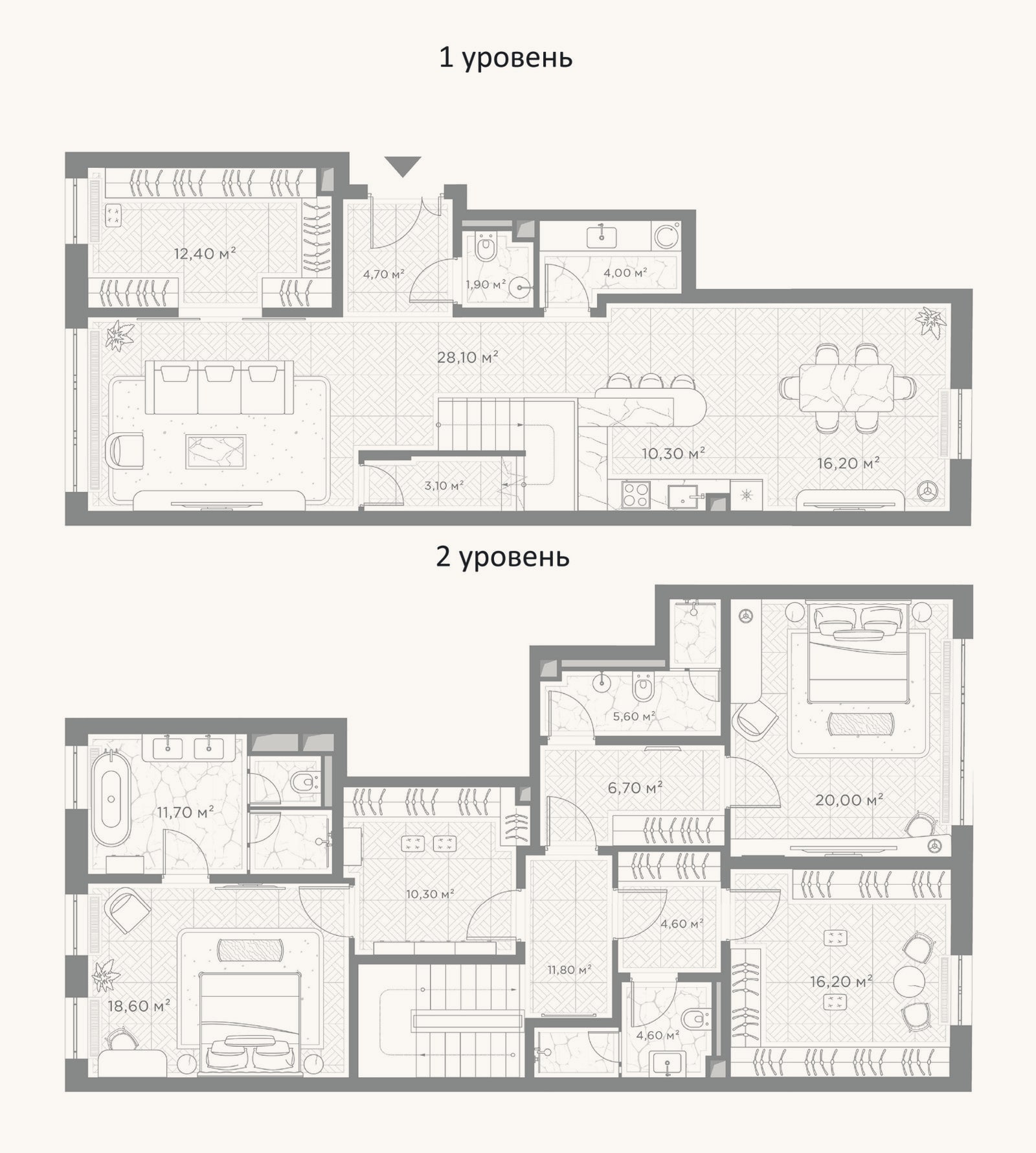 Планировка: 3-к, 190,8 м²