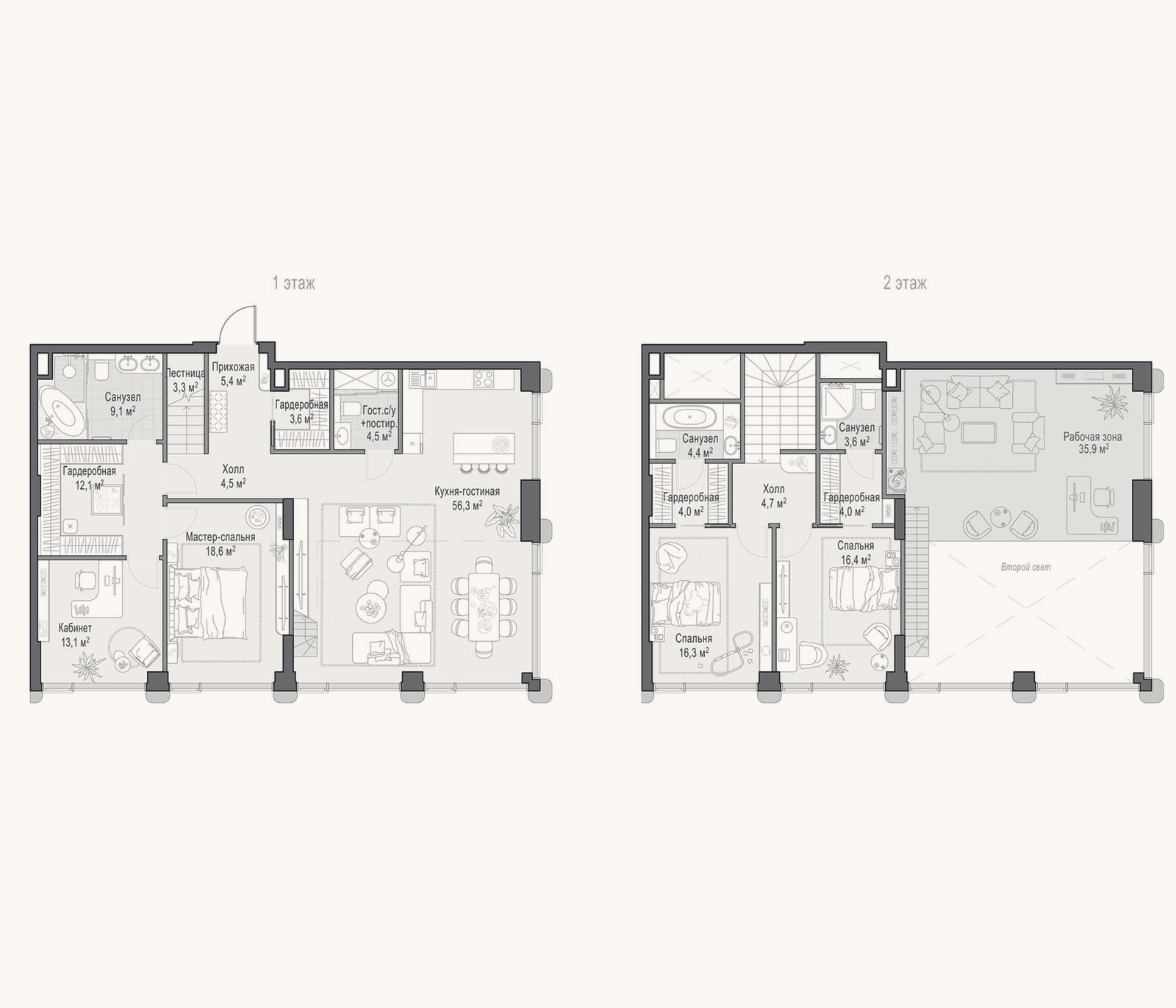 Планировка: 4+ к, 186,6 м²