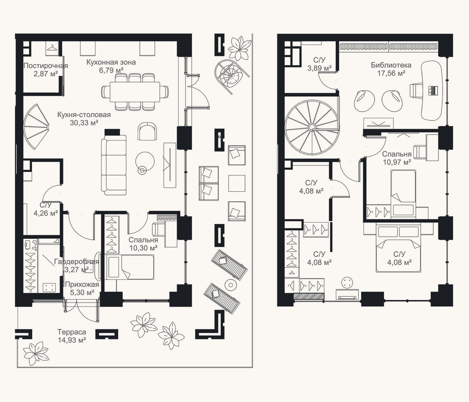 Планировка: 3-к, 121,7 м²