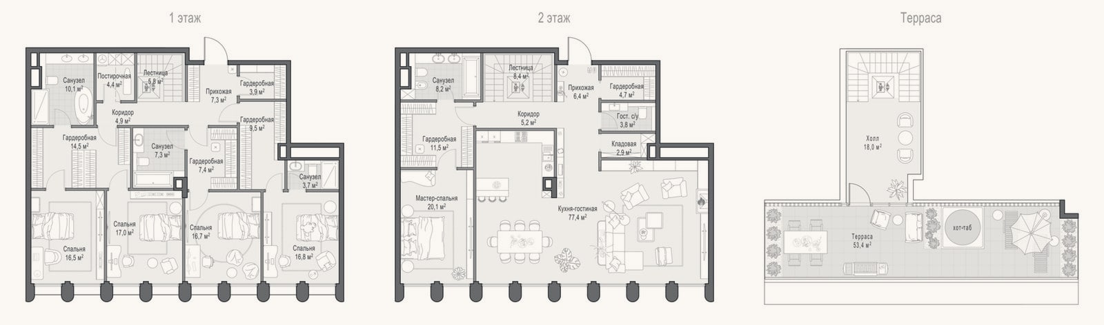 Планировка: 4+ к, 292,7 м²