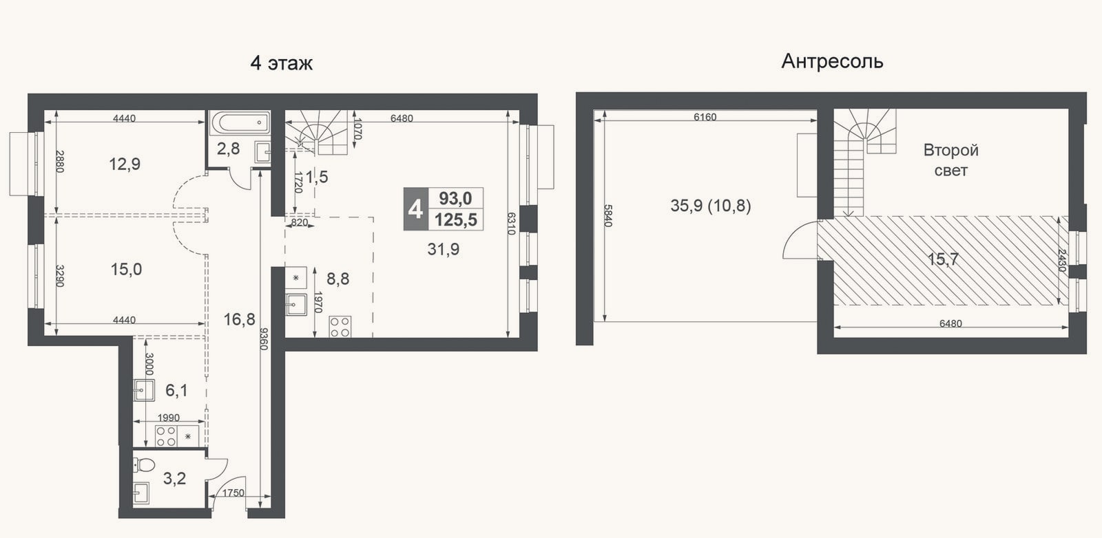 Планировка: 4+ к, 114,7 м²