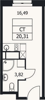 Планировка: Студия, 20,3 м²