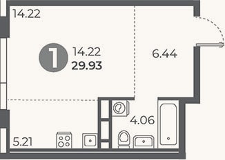 Планировка: Студия, 29,9 м²