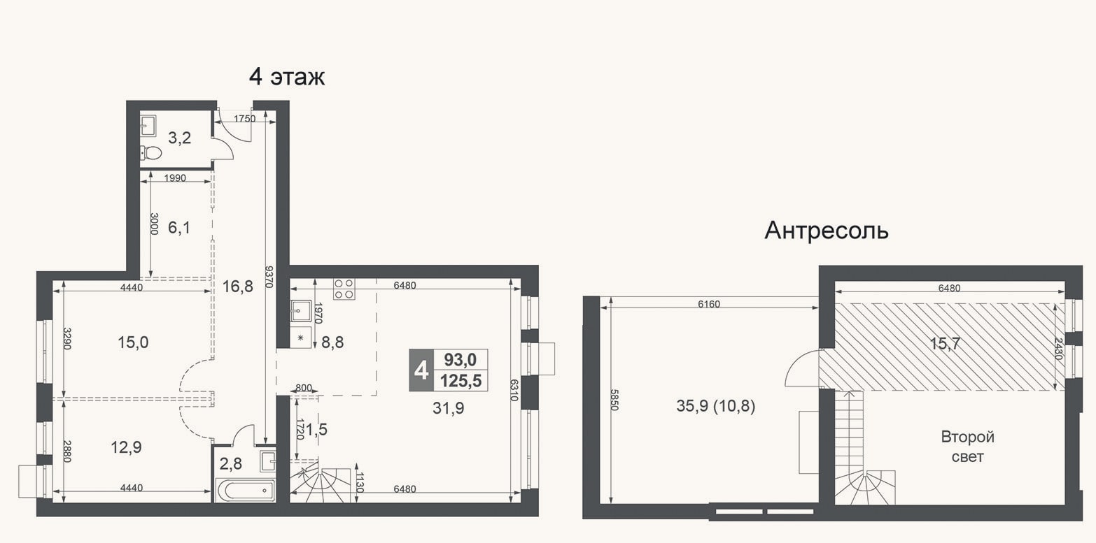 Планировка: 4+ к, 114,7 м²