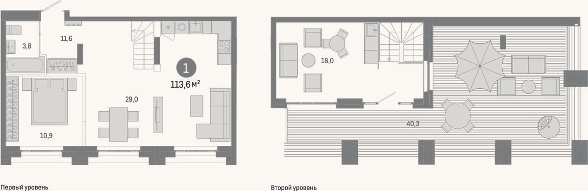 Планировка: 1-к, 73,3 м²