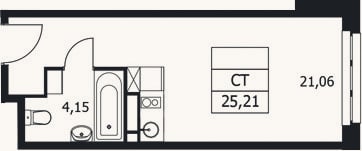 Планировка: Студия, 25,2 м²