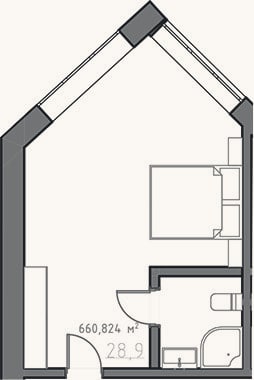 Планировка: Студия, 18 м²