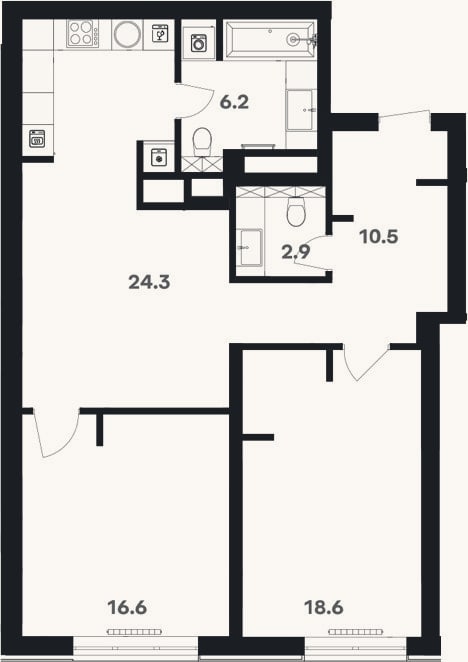 Планировка: Своб. план., 80,8 м²