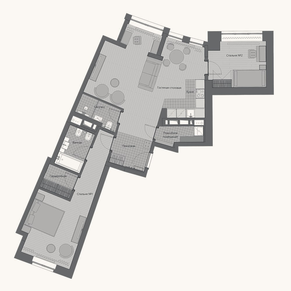 Планировка: 3-к, 85,1 м²