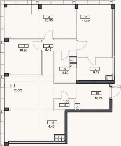 Планировка: 4+ к, 106,5 м²