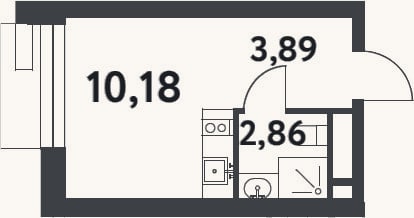 Планировка: Студия, 18 м²