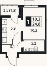 Планировка: Студия, 23,5 м²