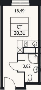 Планировка: Студия, 20,3 м²