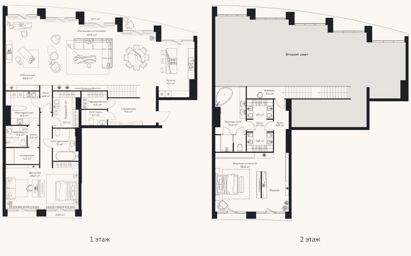Планировка: 3-к, 270,8 м²