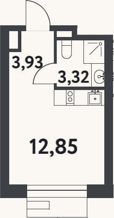 Планировка: Студия, 21,3 м²