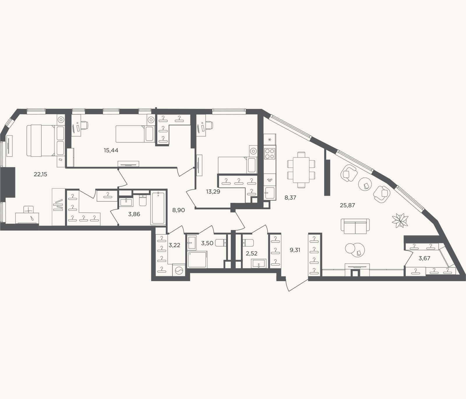 Планировка: 4+ к, 120,1 м²