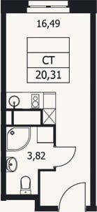 Планировка: Студия, 20,3 м²