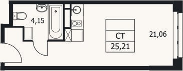 Планировка: Студия, 25,2 м²