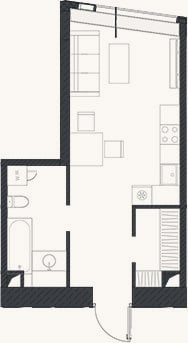 Планировка: Своб. план., 34,5 м²
