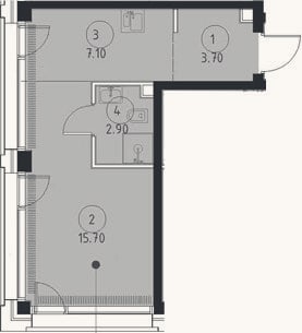 Планировка: Студия, 29,4 м²