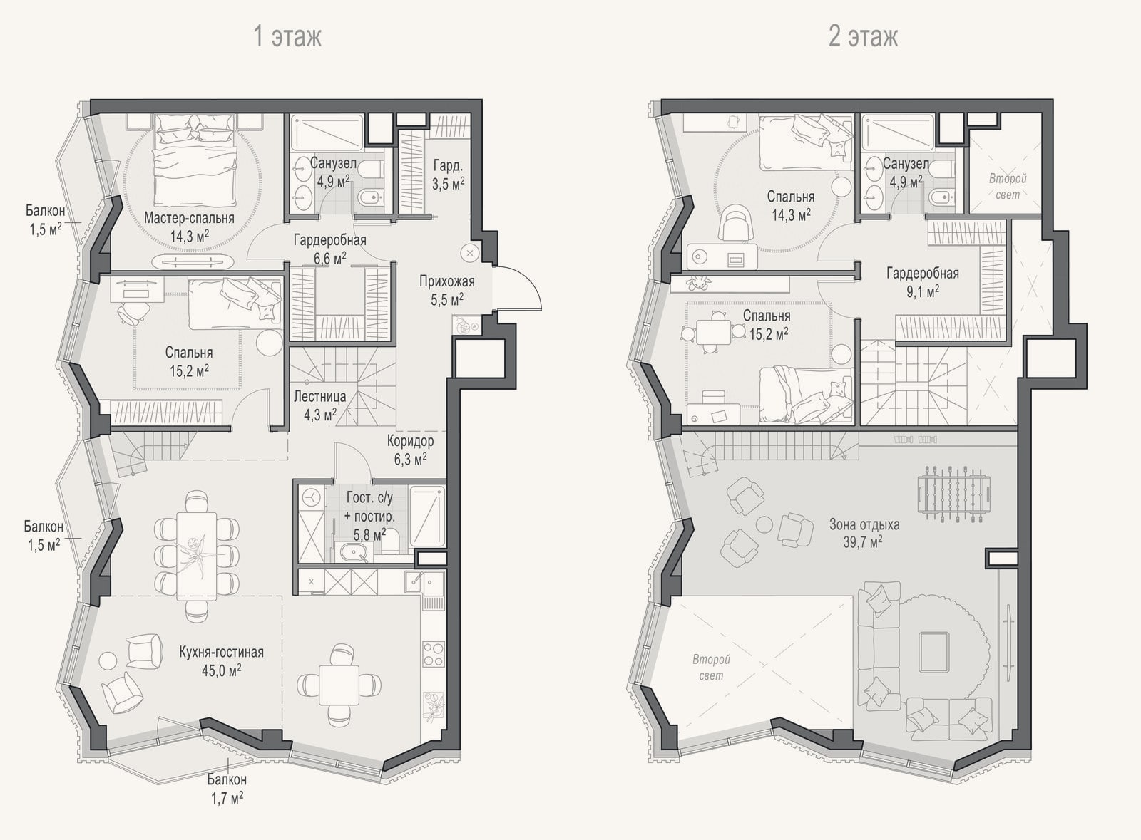 Планировка: 4+ к, 152,6 м²
