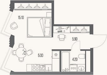 Планировка: Студия, 30,2 м²