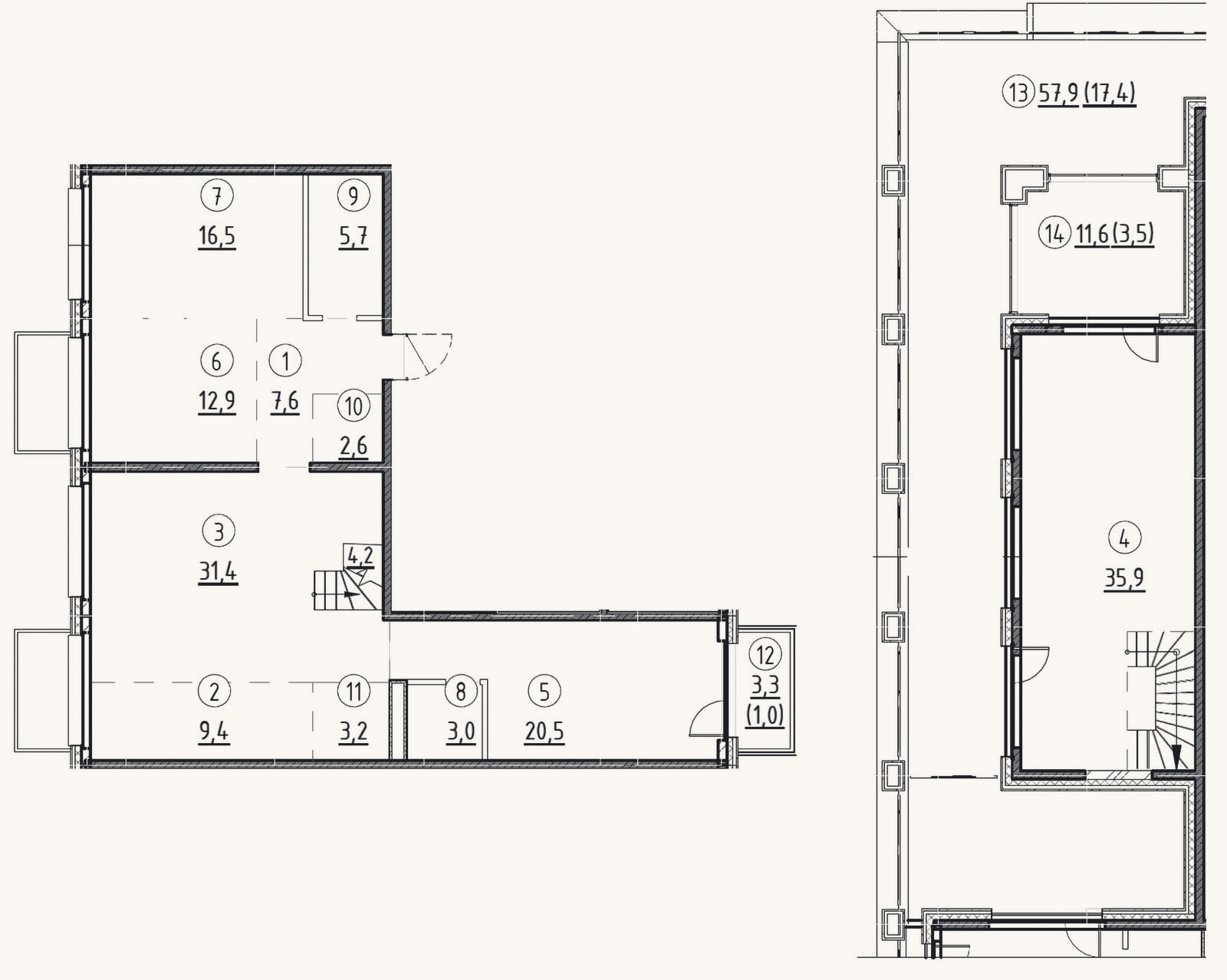 Планировка: 3-к, 150,9 м²
