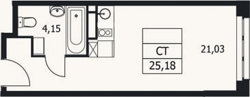 Планировка: Студия, 25,2 м²